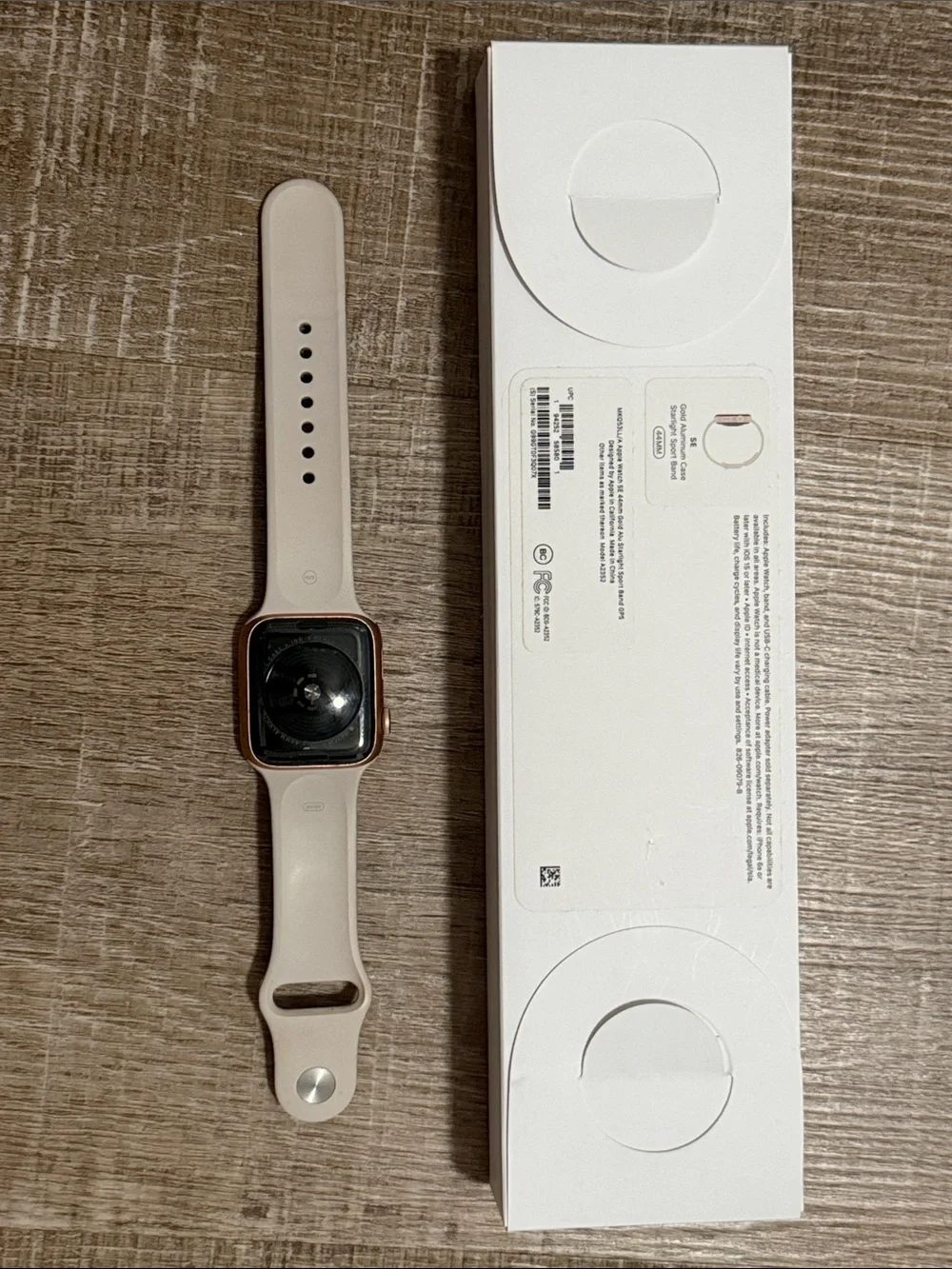 Apple Watch with Pink/Cream Sport Band